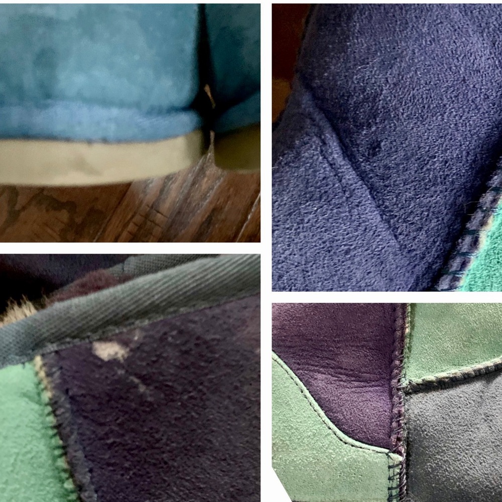 UGG Blue Classic Patchwork Boots 4 Big Kid - Picture 4 of 9